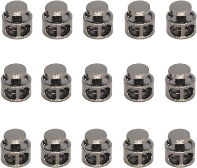 Metal Cord Locks for Drawstrings round Cord Stopper Gunmetal Double Hole Spring