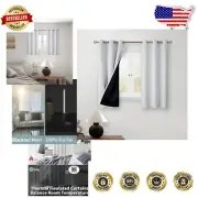 Greyish White 45" Blackout Curtains with Thermal Insulation, 2 Panels 42" Wide