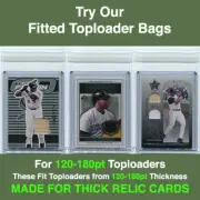 Fitted Bags Top Loader Sleeves for Thick Ultra Pro Toploaders (100 - 1pk) 120pt
