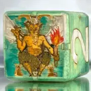 TAROT／THE DEVIL - Backgammon Doubling Cube - 36mm. Handmade. One of a kind.