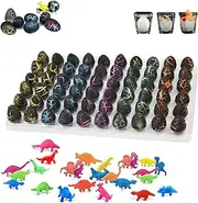 Easter Magic Hatching Growing Dinosaur Eggs, 60 Pcs Dinosaur Eggs That Hatch in Water with Dinosaurs Inside, Indoor Party Easter Decorations, Easter Egg Fillers (Color B)