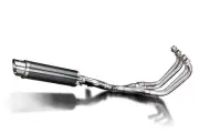 Yamaha XJ600 S/N Delkevic 4-1 Exhaust 14" Carbon Round Fiber Muffler 92-03