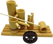 Bamboo Water Fountain Outdoor Garden Bamboo Water Feature Landscapeese Garden Decoration Sculptures Statues Home Decoration Arts Crafts for Pond Fish Tank Courtyard(60Cm) (30cm)