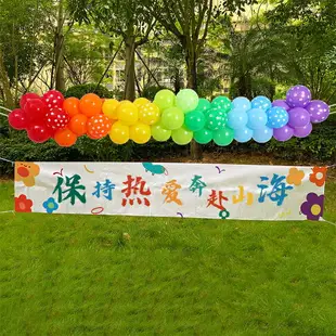 氣球派對 生日氣球 生日氣球 生日快樂橫幅背景布氣球幼稚園畢業海報裝飾派對場景布置拍照道具『cyd22414』