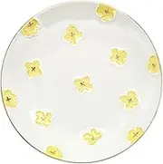 24to3 480109 Nishitomi Pottery Imari Pottery Plate, Tokushichi Kiln, Small Plate, Approx. 5.9 inches (15 cm) (M) hana Flower, Floral Print, Small Flowers, Yellow, Made in Japan