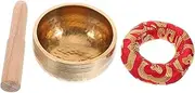 SUPVOX 1 Set Singing Bowl Handmade Metal Meditation Bowl with Mallet Cushion for Yoga and Prayer Unique Acoustics for Mindfulness
