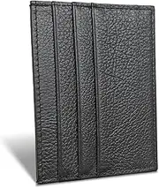 [WOXVM] Credit Card Holder Wallet RFID Blocking Slim Credit Card Cases Holder Premium Leather Minimalist Front Pocket Small Wallet with 6 Card Slots and 1 Pockets for Men Women, Black, Compact