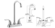 Elkay Everyday Bar Deck Mount Faucet and Lever Handles Chrome LK2477CR