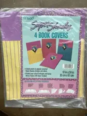 (6) NEW Vintage 1980s Mead SUPER SHADES TUCAN 13” X 24” School Text Book Covers