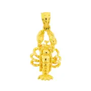 14K Gold Lobster Sealife Charm