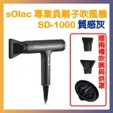 在飛比找遠傳friDay購物精選優惠-sOlac 專業負離子吹風機 SD-1000 質感灰 附烘罩