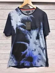 Ted Baker London Black Blue Floral Print T Shirt, Size Small Men’s