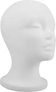 DECORNIJIA Foam Mannequin for Wigs and Hats Lightweight Display Stand for Retail Photography Versatile Styling Model for Unique Hairstyles Easy to Transport Use