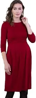 Seraphine(セラフィン) PEACHEY 3/4 Women's Business Casual Dress, Nursing, Maternity Dress, Claret