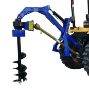 HEAVY DUTY 50HP POST HOLE DIGGER TRACTOR PTO 3PL, HYDRAULIC RAM & 12" AUGER