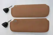 82-92 Camaro/Firebird Beechwood Tan Hard Top Sun Visors Kit w/ Brackets Pair