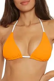 [BECCA] Women's Modern Edge Reversible Triangle Bikini Top, Adjustable, Tie Back, Swimwear Separates