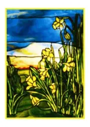 L.C.Tiffany Daffodils Flowers Counted Cross Stitch Chart Pattern