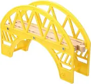 Wooden Train Track Set Bridge Accessory for Boys and Realistic Railway Scenery