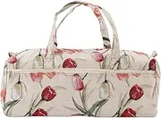 Fabric Knitting Needles Bag,Household Knitting Needles Storage Bag,Organizer Knitting Tools Storage Bag for Knitting Needles and Accessories(Rose jacquard)