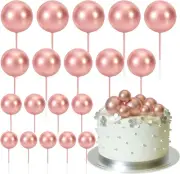 20 Pcs Ball Cake Topper Decorations Mini Balloons Cake Topper Sticks White Balls