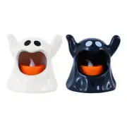 Ghost Light Candle Halloween Ghostly LED Candle Flameless Spooky Burning Decor