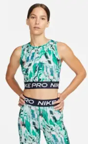 NEW Nike Pro Dri-Fit Allover Print Athletic Halter Tank DQ5566-365 Women's XXL