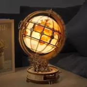 3D Wooden Globe Puzzle Wonders of the World Model Kit Adult DIY Gift Decor