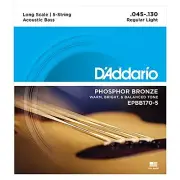 D'Addario EPBB170-5 Phosphor Bronze Acoustic Bass 5-Strings Long Scale, 45-130