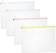 HAPINARY Thick Plastic File Pockets A4 Document Storage Bag Large Capacity Office Supplies Document Envelopes