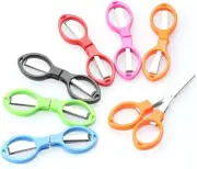 5 Pieces Folding Scissors Portable Travel Scissors Safe Mini Folding Travel Pock