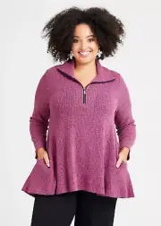 TAKING SHAPE Anneli Zip Collar Top - S - size 16-18 RRP $129.95