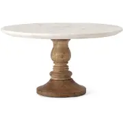 A&B Home 82504 Lissa 12 X 12 inch White/Natural Cake Stand