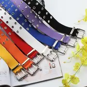 Double Eyelet Canvas Belt Purple - One Size