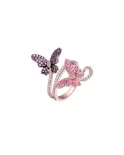 Genevive 18K Rose Gold Vermeil CZ Modern Ring