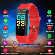 BT Fitness Smart Watch Activity Tracker Heart Rate Waterproof Oxygen BP Monitor