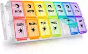 Pill Organizer 2 Times a Day Fullicon Quick Fill Large Weekly AM PM Pill Box