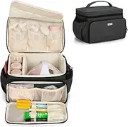 Luxja Breast Pump Bag Compatible with Spectra S1 and S2, Pumping Bag for Breast Pump and Extra Parts (Suitable for Home or Travel Use), Black (Patent Pending)