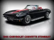 1963 Chevrolet Corvette Sting Ray in Black NEW METAL SIGN: 12x16" & Ships Free