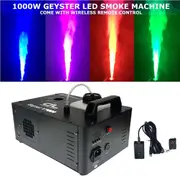 DL Geyser Vertical 1000W Tri-color RGB LED with Fluid Sensor Fog Machine come with Wireless Remote Control