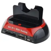 All In One Docking Station USB Dual-Bay Hard Drive 2.5" 3.5" IDE SATA SSD Card R