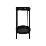 2 Tiers Metal Plant Stand-Black