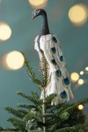 Anthropologie Elegant Peacock Tree Topper-$78 MSRP