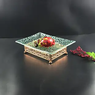 高檔自助餐具酒店長方形水晶玻璃果盤時尚水果盤沙拉盤 刺身盤