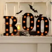 Halloween Decorations-3 LED Marquee Light up Letters "BOO" Sign Halloween Decor for Kitchen Tabletop Mantel Party Indoor