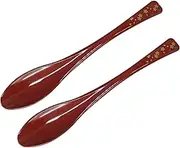 Wakaizumi lacquerware dishwasher corresponding porridge 2 pcs Kimuhana to spoon Zhu H-60-19