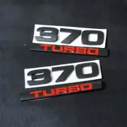 2 Sets 370 TURBO Matte Black Red Metal Decal Badge Emblem Sticker SUV AWD Racing (for: Porsche)