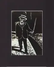 8X10" Matted Art Print-Maker Sidney Chafetz: The Stroller (Wallace Stevens) 1974