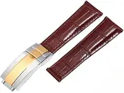 [AMGHCGTEEW] Pattern Leather Watchbands 20mm Fit For Rolex Watch Strap Daytona Submariner GMT RX Bracelet Folding Buckle