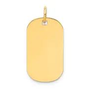 14k Yellow Gold Plain .011 Gauge Engraveable Dog Tag Disc Charm